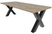 Tafel X-poten L220 x B90 x H73 cm Grey craft oak Tangara Groothandel voor de Kinderopvang Kinderdagverblijfinrichting